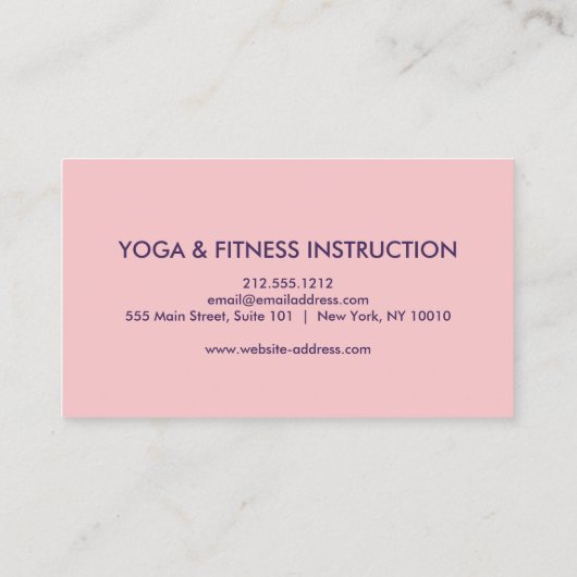 Elegant Lotus Flower White Marble Yoga Instructor Visitekaartje (Achterkant)