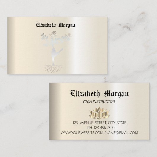 Elegant lotus flower yoga, visitekaartje (Voorkant / Achterkant)