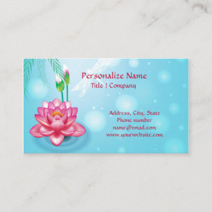 Elegant Lotus Flower Zen Yoga Meditation Sky Blue Visitekaartje