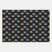 Elegant Lotus Flowers Blue Silver Gold Yoga Flat Inpakpapier Vel (Voorkant 3)