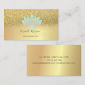 Elegant Lotus Glitter Confetti Yoga Instructor Visitekaartje (Voorkant / Achterkant)