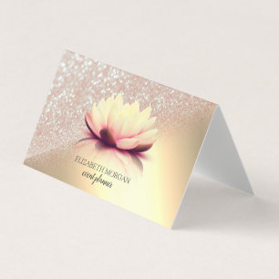 Elegant Lotus Glitter Gold Visitekaartje