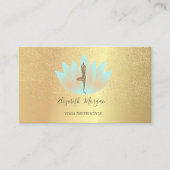 Elegant Lotus Gold Confetti Yoga Girl Glitter Visitekaartje (Voorkant)