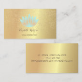 Elegant Lotus Gold Confetti Yoga Instructor Visitekaartje (Voorkant / Achterkant)
