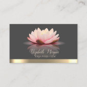 Elegant Lotus Gold Stripe Yoga Instructor Visitekaartje (Voorkant)