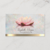 Elegant Lotus Gold Stripe Yoga Opal Visitekaartje (Voorkant)