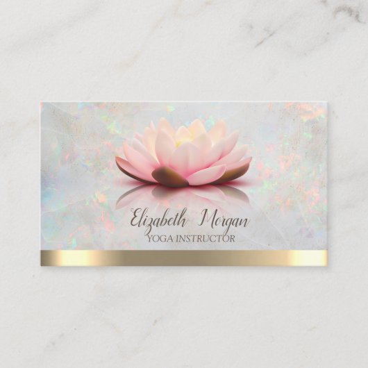 Elegant Lotus Gold Stripe Yoga Opal Visitekaartje (Voorkant)