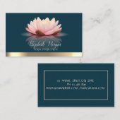 Elegant Lotus Gold Stripe Yoga Visitekaartje (Voorkant / Achterkant)