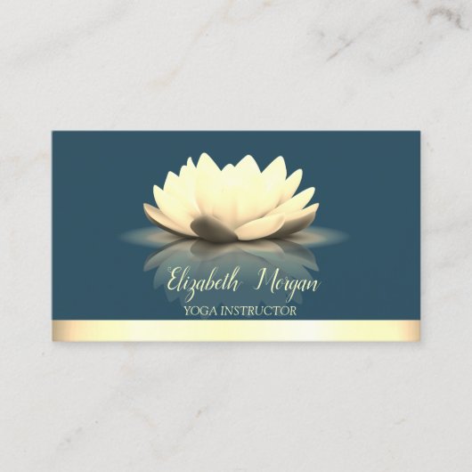 Elegant Lotus Gold Stripe Yoga Visitekaartje (Voorkant)