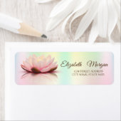 Elegant Lotus Holographic Iridescent Address Label (Insitu)