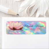 Elegant Lotus Holographic Iridescent Opal Etiket (Insitu)