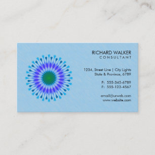 Elegant Lotus Logo Bloemenblauw Gezondheid Wellnes Visitekaartje