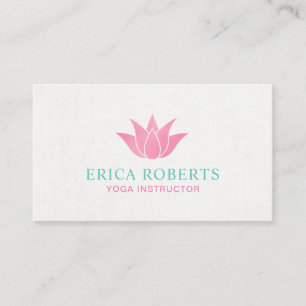 Elegant Lotus Logo Spa Salon Yoga Instructor Visitekaartje