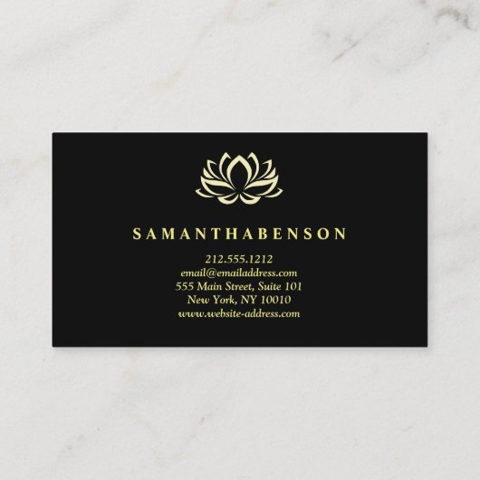 Elegant Lotus Logo Yoga Healing Health Meditation Visitekaartje (Achterkant)