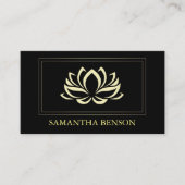 Elegant Lotus Logo Yoga Healing Health Meditation Visitekaartje (Voorkant)