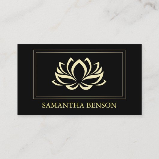 Elegant Lotus Logo Yoga Healing Health Meditation Visitekaartje (Voorkant)