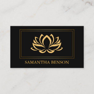 Elegant Lotus Logo Yoga Healing Health Meditation Visitekaartje