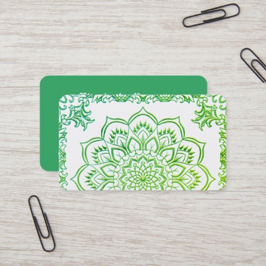 Elegant Lotus Mandala Ombre Visitekaartje (Voorkant / Achterkant in situ)