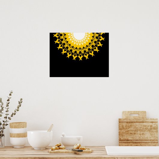 Elegant Lotus Mandala Poster (Keuken)