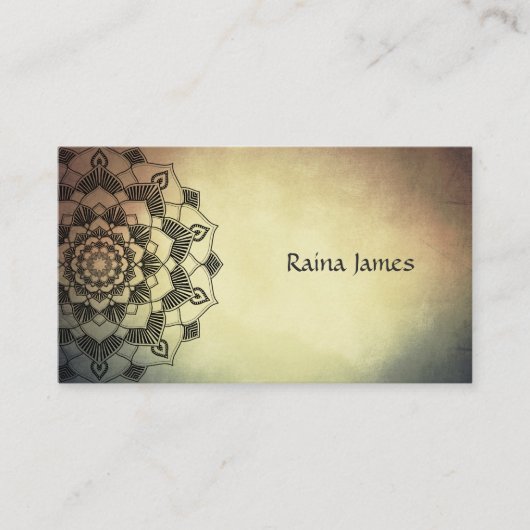 Elegant Lotus Mandala Visitekaartje (Voorkant)