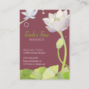 Elegant Lotus Massage Therapist Visitekaartje