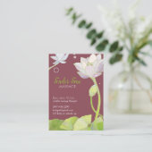 Elegant Lotus Massage Therapist Visitekaartje (Staand voorkant)