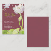 Elegant Lotus Massage Therapist Visitekaartje (Voorkant / Achterkant)