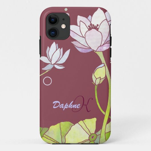 Elegant Lotus Monogram Case-Mate iPhone Case (Achterkant)