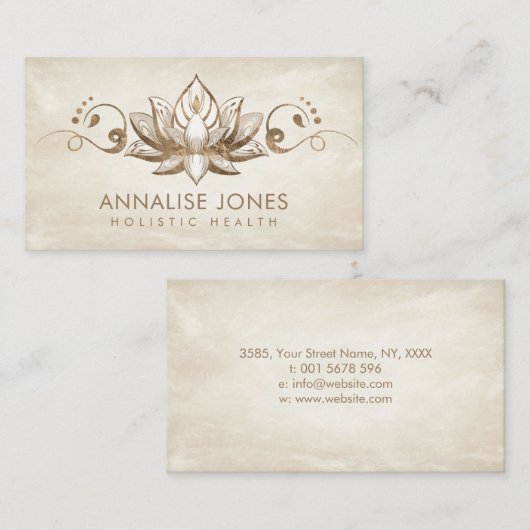 Elegant Lotus Ornament - pastelgoud Visitekaartje (Voorkant / Achterkant)