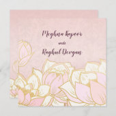 Elegant Lotus Pink Indian Damask Wedding Kaart (Voorkant / Achterkant)