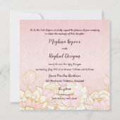 Elegant Lotus Pink Indian Damask Wedding Kaart (Achterkant)