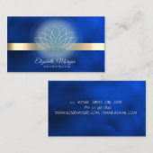 Elegant Lotus Royal Blue Yoga Instructor   Visitekaartje (Voorkant / Achterkant)