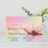 Elegant Lotus String Lights Retirement Party Kaart (Staand voorkant)