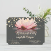 Elegant Lotus String Lights Stippen Retirement Par Kaart (Staand voorkant)