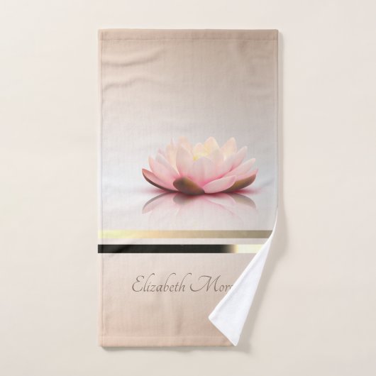 Elegant Lotus Stripes Bad Handdoek (Handdoek)