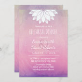 Elegant Lotus Waterverf Wedding Rehearsal Dinner Kaart (Voorkant / Achterkant)