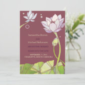 Elegant Lotus Wedding Save the Date Invitations (Staand voorkant)