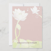 Elegant Lotus Wedding Save the Date Invitations (Achterkant)