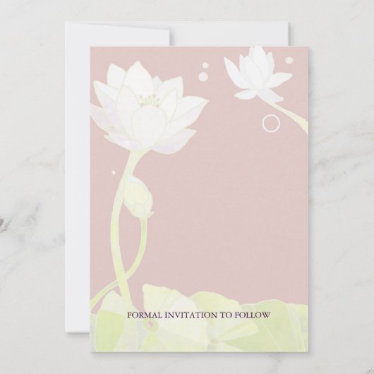 Elegant Lotus Wedding Save the Date Invitations (Achterkant)