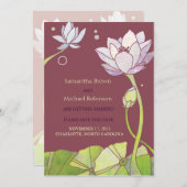 Elegant Lotus Wedding Save the Date Invitations (Voorkant / Achterkant)