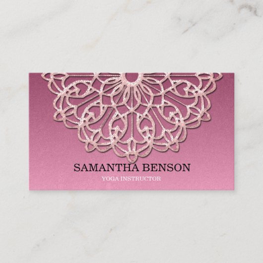 Elegant Lotus Yoga Instructor Visitekaartje (Voorkant)