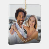 Elegant Love 2 Sided Script Kerstmis Keramisch Ornament (Rechts)