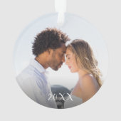 Elegant Love 2 Sided Script Photo Kerstmis Ornament (achterkant)