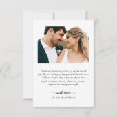 Elegant Love and Bedankt 3 Photo Collage Wedding (Achterkant)