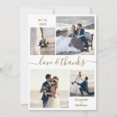 Elegant Love and Bedankt Script 4 Photo Wedding (Voorkant)