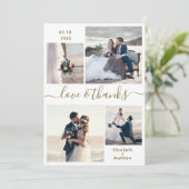 Elegant Love and Bedankt Script 4 Photo Wedding (Staand voorkant)