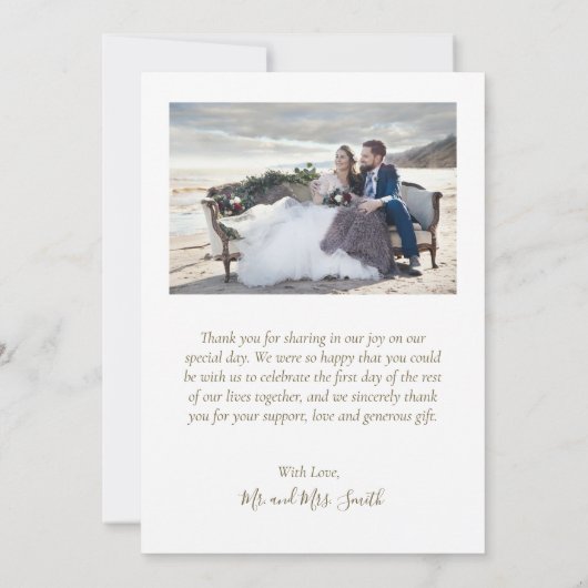Elegant Love and Bedankt Script 4 Photo Wedding (Achterkant)