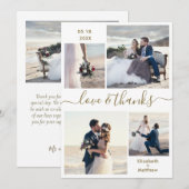 Elegant Love and Bedankt Script 4 Photo Wedding (Voorkant / Achterkant)
