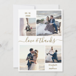 Elegant Love and Bedankt Script 4 Photo Wedding