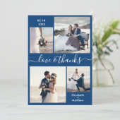 Elegant Love and Bedankt Script 4 Photo Wedding (Staand voorkant)